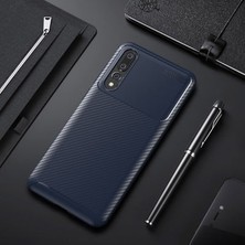 Aqua Aksesuar Huawei P20 Pro Kılıf Rugged Armor Karbon Desenli Tam Koruma Silikon Kapak
