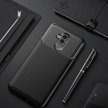 Aqua Aksesuar Huawei Mate 20 Lite Kılıf Rugged Armor Karbon Desenli Tam Koruma Silikon Kapak