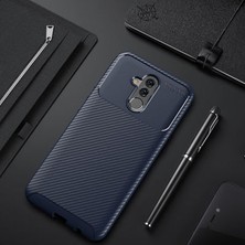 Aqua Aksesuar Huawei Mate 20 Lite Kılıf Rugged Armor Karbon Desenli Tam Koruma Silikon Kapak