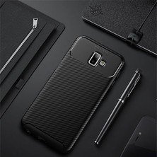 Aqua Aksesuar Galaxy J6 Plus Kılıf Rugged Armor Karbon Desenli Tam Koruma Silikon Kapak