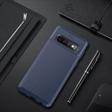 Aqua Aksesuar Galaxy S10E Kılıf Rugged Armor Karbon Desenli Tam Koruma Silikon Kapak