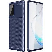 Aqua Aksesuar Galaxy Note 20 Kılıf Rugged Armor Karbon Desenli Tam Koruma Silikon Kapak