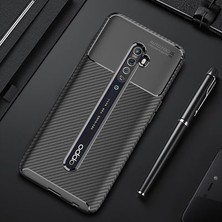 Aqua Aksesuar Oppo Reno 2 Kılıf Rugged Armor Karbon Desenli Tam Koruma Silikon Kapak
