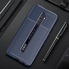 Aqua Aksesuar Oppo Reno 2z Kılıf Rugged Armor Karbon Desenli Tam Koruma Silikon Kapak