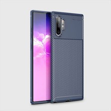 Aqua Aksesuar Galaxy Note 10 Plus Kılıf Rugged Armor Karbon Desenli Tam Koruma Silikon Kapak