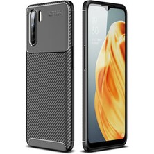 Aqua Aksesuar Oppo A91 Kılıf Rugged Armor Karbon Desenli Tam Koruma Silikon Kapak