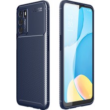 Aqua Aksesuar Oppo A16 Kılıf Rugged Armor Karbon Desenli Tam Koruma Silikon Kapak