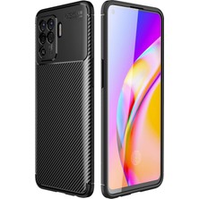 Aqua Aksesuar Oppo Reno 5 Lite Kılıf Rugged Armor Karbon Desenli Tam Koruma Silikon Kapak