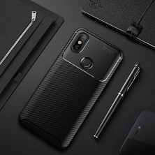 Aqua Aksesuar Xiaomi Mi 6x Kılıf Rugged Armor Karbon Desenli Tam Koruma Silikon Kapak