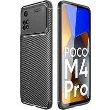 Aqua Aksesuar Xiaomi Poco M4 Pro 4g Kılıf Rugged Armor Karbon Desenli Tam Koruma Silikon Kapak