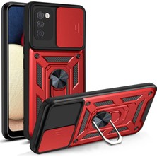Pilanix Samsung Galaxy A03S Kılıf Ultra Korumalı Yüzüklü Manyetik Sürgülü Vega Kapak