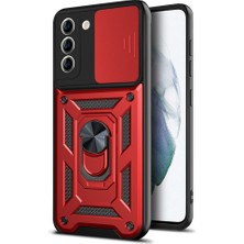 Pilanix Samsung Galaxy S21 Fe Kılıf Ultra Korumalı Yüzüklü Manyetik Sürgülü Vega Kapak