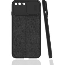 Pilanix Apple iPhone 8 Plus Kılıf Deri Desenli Kamera Korumalı Sürgülü Niss Silikon