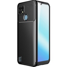 Pilanix Realme C25 Kılıf Karbon Desenli Lux Negro Silikon