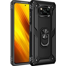 Pilanix Xiaomi Poco X3 Kılıf Çift Karmanlı Ultra Korumalı Yüzüklü Manyetik Vega Kapak