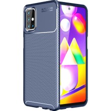 Pilanix Samsung Galaxy M51 Kılıf Karbon Desenli Lux Negro Silikon