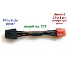 Detay Kablo Pcı-E To Cpu Power Kablosu (Pcı-E 8 Pin To Anakart Cpu 8 Pin)