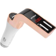 Hytech HY-XCB75 5V 2.1A LED Ekran Usb+Tf Desteği Gold Bluetooth Fm Transmitter