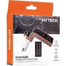 Hytech HY-XCB75 5V 2.1A LED Ekran Usb+Tf Desteği Gold Bluetooth Fm Transmitter