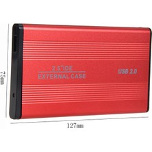 Keepro USB 2.0 To Sata 2.5 Inç Alüminyum Harici Harddisk Kutusu Kırmızı