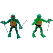 Popseker Ninja Kaplumbağalar 4 Lü Set Rapuel, Michelangelo, Leonardo, Donatello Işıklı ve Aksesuarlı