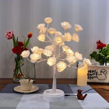 Sld Lambalar Gül Ağacı Masa Lambası Gül LED Gece Lambası 30 Warrywhite Led'ler USB / Pille Çalışan Kızlar (Yurt Dışından)