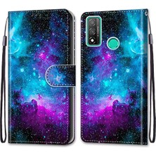 Wansheng Huawei P Smart Için Çapraz Doku Pu Deri Telefon Kılıfı - Çok Renkli  (Yurt Dışından)