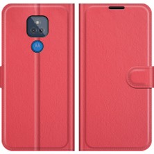 Wansheng Motorola Moto G Play Için Litchi Doku Koruyucu Telefon Kılıfı - Kırmızı  (Yurt Dışından)