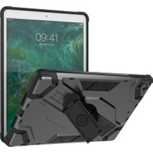 Pilanix Apple iPad 9.7 2018 Kılıf Ultra Korumalı Çift Katmanlı Standlı Kapak Koyu Gri