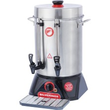 Işıkgaz Silverinox Lux Metal Musluklu 80 Bardak Elegance Çay Makinesi