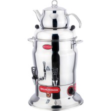 Işıkgaz Silverinox 7 Litre Çift Demlik Çay Semaveri Otomatı Makinesi SLVR-2200