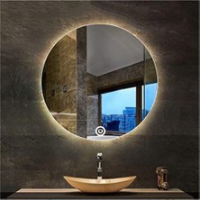 Dnr-Mirror75 Cm Dokunmatik Tuşlu Günışığı Ledli Yuvarlak Banyo Aynası