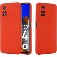 MTK Moveteck Xiaomi Redmi Poco M4 Pro 4g Uyumlu Kılıf Kamera Lens Korumalı Içi Kadife Silikon Liquid Sıvı Mat Soft Yumuşak Dokulu Case Silicone