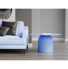 Echo Furniture Hardy Tablalı Gök Mavi Sehpa