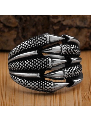 925 Gümüş Pençeli 925 Ayar Gümüş Yüzük