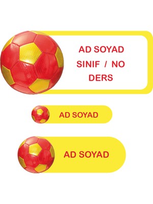 Kutu Ambalaj Okul Etiketi Defter, Kalem Sticker Taraftar 56 Adet