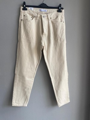 WE11 Krem Rengi Boyfriend Pantolon