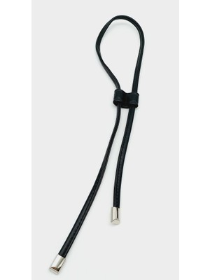 Angel Çanta Aksesuar Siyah Suni Deri Dikişli Büzgü Gümüş Metalli