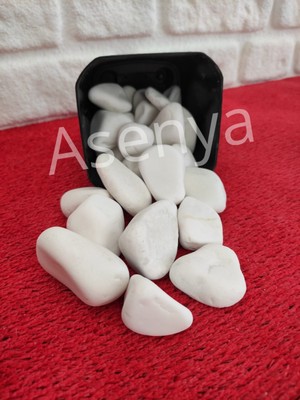 Asenya Beyaz Dolomit Taş 4 kg 2,5-4 cm Dere Çakıl Taşı Bahçe Süs Taşı Saksı Teraryum Taşı Akvaryum Taşı