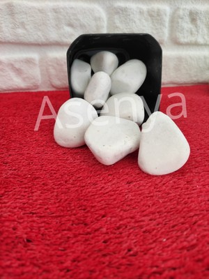 Asenya Beyaz Dolomit Taş 4 kg 4-6 cm Dekoratif Taş Bahçe Süs Taşı Doğal Dere Çakıl Taşı