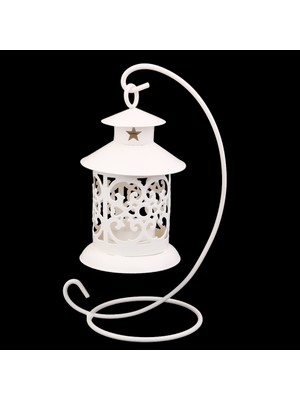 2pcs Beyaz Faslı Mum Tutucu Tealight Candlestick Stand Düğün Lantern