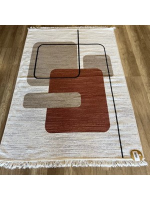 Eko Halı Arya Ar 36 Black Terra Yıkanabilir Çift Taraflı Modern Desenli Dokuma Kilim