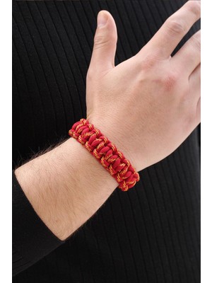 Clariss Sarı Kırmızı Paracord Bileklik