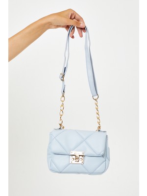Power Speed Kadın Mavi Zincir Detaylı Kapitone Yumuşak Deri Kullanışlı Mini Çapraz Çanta TBC154