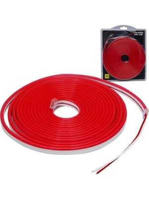 Turkuaz 12V Neon LED Şerit Kırmızı 5 Metre