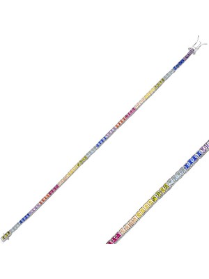 925 Gümüş Gümüş Su Yolu Karışık Renk Bileklik Model 2