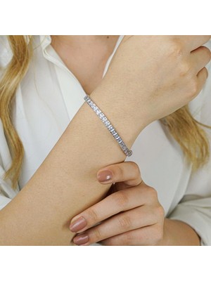 925 Gümüş 925 Ayar Gümüş Su Yolu Bileklik Model 7