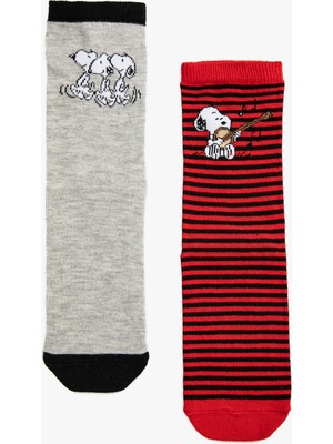 Snoopy Baskılı Çorap Lisanslı 2'li Paket