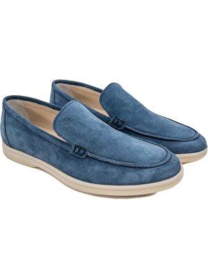 River World Erkek Model Ayakkabısı   Süet Açık Mavi Renk Loafer Alr