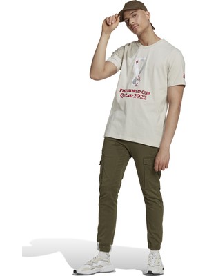 adidas Bisiklet Yaka Baskılı Beyaz Erkek T-Shirt HD6365 Oe  Tee